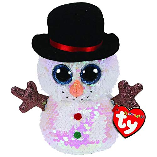 TY– Flippables Small-Peluche de Lentejuelas Melty con muñeco de Nieve 15 cm, TY36339 Multicolor