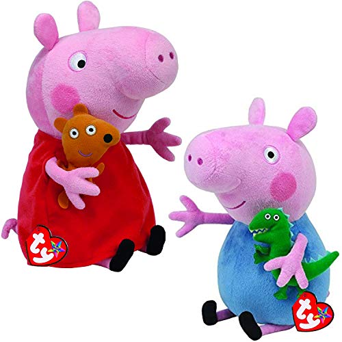 TY_UK Ty Beanie Babies - Peppa & George Buddy Combo 25cm (Both Supplied)