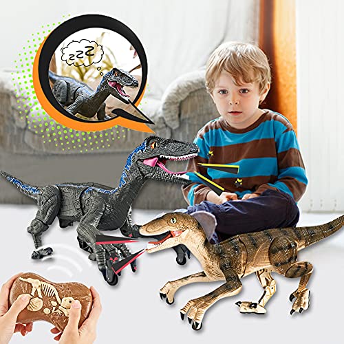 Tyrannosaurus Rex Toys, juguete eléctrico de dinosaurios teledirigido con luz LED Dinosaurio Marcante y Rugante juguetes de dinosaurios teledirigidos para niños a partir de 3 años