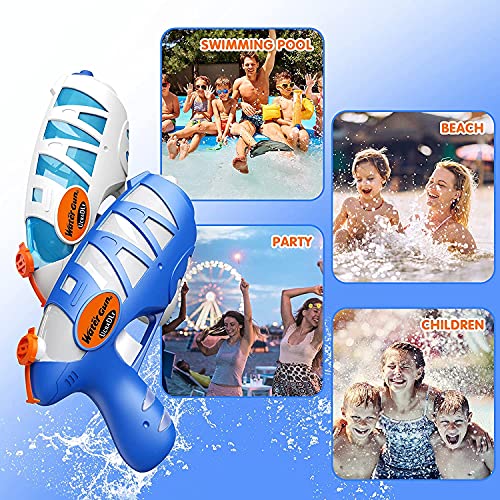 Ucradle 2 Pack Pistola Agua, Pistola Juguetes Agua Pistola Piscina Blaster de Agua Diversión Acuática Verano Juguetes de Agua Juego, Jardín, Playa, Piscina Al Aire Libre,niño, Adulto