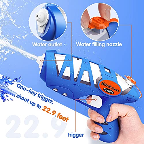 Ucradle 2 Pack Pistola Agua, Pistola Juguetes Agua Pistola Piscina Blaster de Agua Diversión Acuática Verano Juguetes de Agua Juego, Jardín, Playa, Piscina Al Aire Libre,niño, Adulto