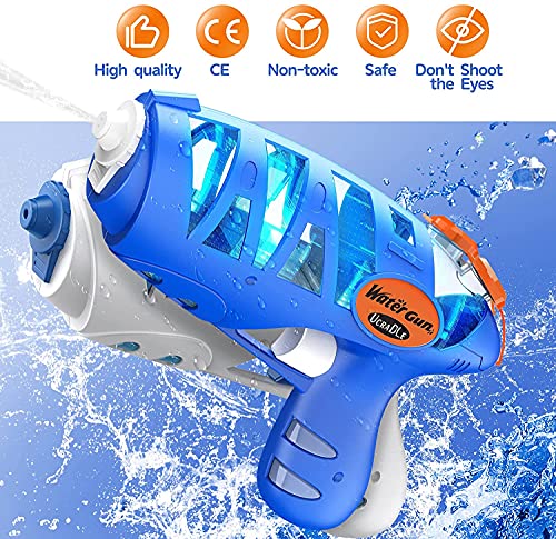 Ucradle 2 Pack Pistola Agua, Pistola Juguetes Agua Pistola Piscina Blaster de Agua Diversión Acuática Verano Juguetes de Agua Juego, Jardín, Playa, Piscina Al Aire Libre,niño, Adulto