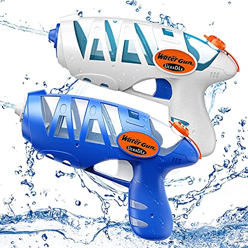 Ucradle 2 Pack Pistola Agua, Pistola Juguetes Agua Pistola Piscina Blaster de Agua Diversión Acuática Verano Juguetes de Agua Juego, Jardín, Playa, Piscina Al Aire Libre,niño, Adulto