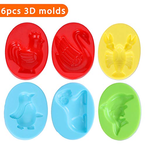 Ucradle Herramientas de Plastilina 28 Piezas para Play doh Accesorios de Plastilina Extrusora de Arcilla Plastilina Juguete de Arcilla Molde de Plástico Para Masa de Arcilla para Niños - Color al Azar