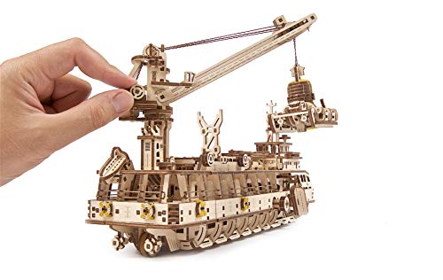 UGEARS maquetas para Construir para Adultos - Puzzle 3D Buque de investigación Modelo mecánico - Barcos de Madera para Montar - Rompecabezas Mecánico - Kits de construcción 3D de maquetas de Barcos