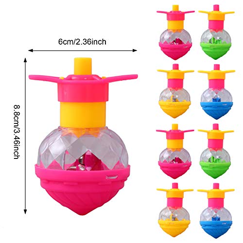 Ulikey Juguetes Luminosos, 8 Piezas Peonzas de Batalla Juguete, Gyro Set con Luz, Peonzas de Colores Spin Estrés Alivio para la Ansiedad Juguetes para Niños Fiesta de Cumpleaños (8pcs)