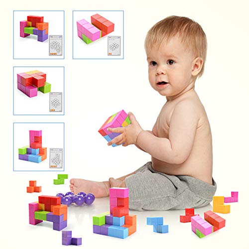 Ulikey Magic Cube Puzzle, Bloques de Construcción Cubo Juguetes Educativos, Cubo Rompecabezas Velocidad Juguete para Niños Juego de Entrenamiento Cerebral