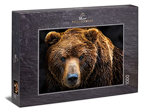 Ulmer Puzzleschmiede - Puzzle "Grizzly": Puzzle de 1000 piezas - el oso en primer plano - un moderno rompecabezas animal