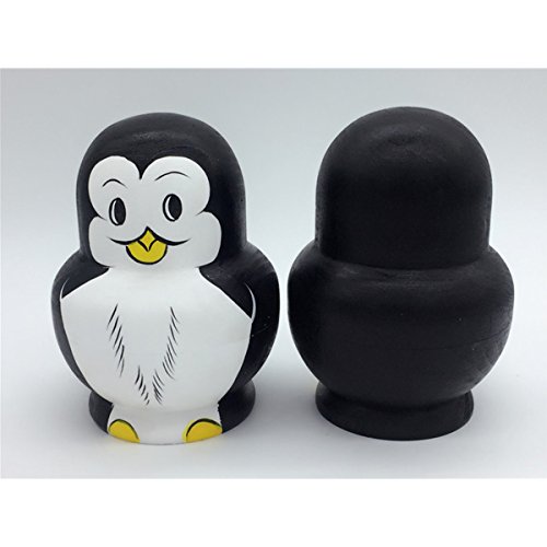 ultnice 10pcs Ruso Nesting Dolls matrioska Madera Pingüinos apilado juguete muñeca