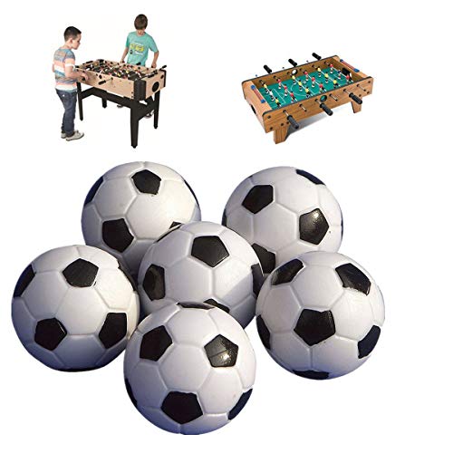 ULTNICE Pelotas para Futbolín Bolas del balompié de la tabla de 6PCS 32mm negro/bola blanca