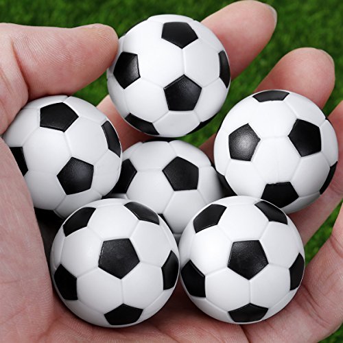 ULTNICE Pelotas para Futbolín Bolas del balompié de la tabla de 6PCS 32mm negro/bola blanca