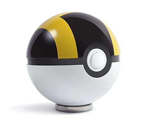 Ultra Ball Replica auténtica – Realista, electrónica, bola de poke fundida a troquel con bola y caja de exhibición Características de la luz de The Wand Company – Producto oficial de Pokemon