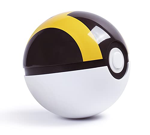 Ultra Ball Replica auténtica – Realista, electrónica, bola de poke fundida a troquel con bola y caja de exhibición Características de la luz de The Wand Company – Producto oficial de Pokemon