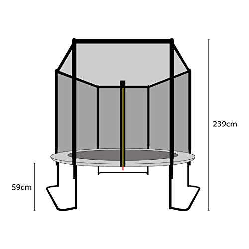 Ultrasport Cama elástica de jardín Uni-Jump Trampolín Infantil, certificación Intertek GS, con Superficie de Salto, Red de Seguridad, Unisex Niños, Rosa, 251 cm