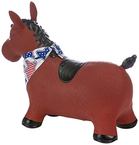 Ulysse Couleurs d'Enfance-Juguete Skippy-Caballo marrón Hinchable de plástico, 7011