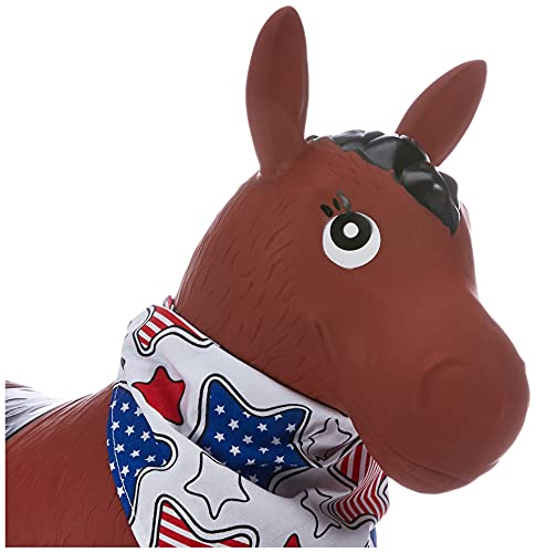 Ulysse Couleurs d'Enfance-Juguete Skippy-Caballo marrón Hinchable de plástico, 7011