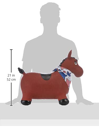 Ulysse Couleurs d'Enfance-Juguete Skippy-Caballo marrón Hinchable de plástico, 7011