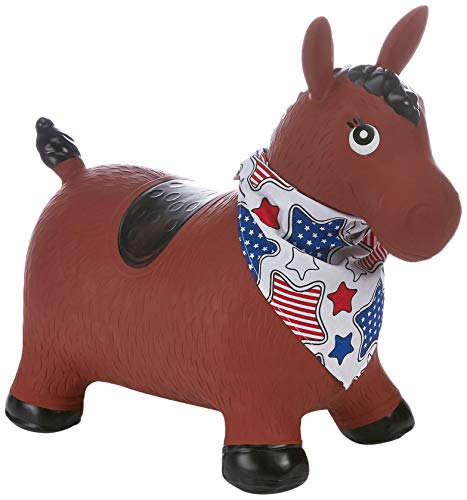 Ulysse Couleurs d'Enfance-Juguete Skippy-Caballo marrón Hinchable de plástico, 7011