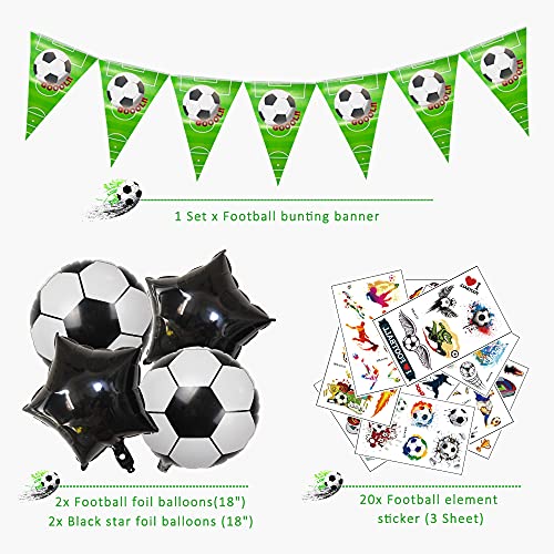 uministros de fiesta de fútbol para el día del juego de cumpleaños, decoración de cumpleaños y globo de cumpleaños y etiqueta engomada del tema del fútbol para los niños, los fanáticos del fútbol