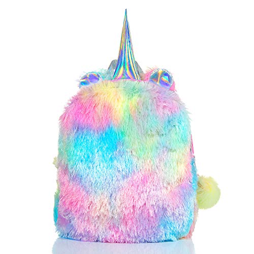 Unicornio Mochila niñas,WolinTek Mochila de Felpa Unicornio diseño de Unicornio Felpa Bolso de Hombro Bolsa de Viaje Moda Bolsas de Mujer Unicornio