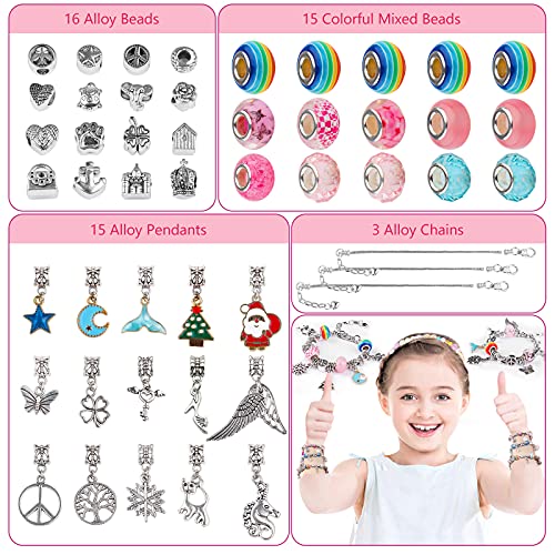 Unicornio Regalos Niñas 5-12 Años Juguetes Niños, Kit Para Hacer Joyas juegos Pulseras Niñas Kit Manualidades Niños 5+ Años, Calendario Adviento Niños Regalos Navidad Originales Juguetes Pulseras Niña