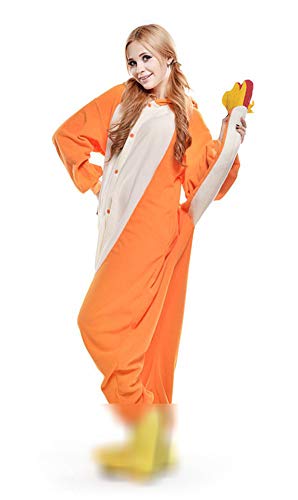 Unisex Adulto Pijamas Cosplay Disfraces Halloween Animal Pijamas Invierno Mono (L, Charmander)