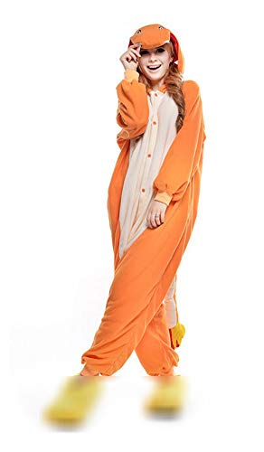 Unisex Adulto Pijamas Cosplay Disfraces Halloween Animal Pijamas Invierno Mono (L, Charmander)