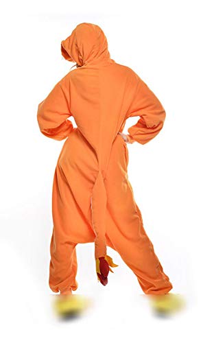 Unisex Adulto Pijamas Cosplay Disfraces Halloween Animal Pijamas Invierno Mono (L, Charmander)