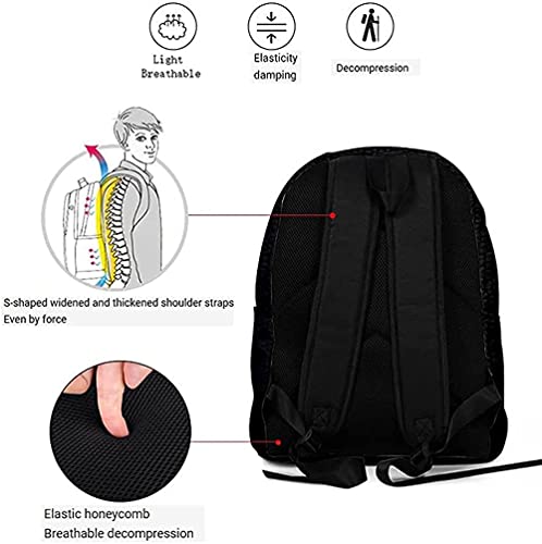 Unisex School Ruksack Vampire 3D Impreso Niños Escuela Mochila Escuela Bolsas de Lona Bolsas Vintage Mochila Unisex Mochila