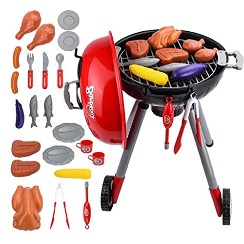 unknows 1Set Toy Kitchen Set Play House Toy Toddler Electric BBQ Grill con Sonido y luz Reales Niñas Juego de simulación Juego de Roles Juguetes de Cocina para niñas de 10 a 12 años