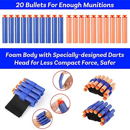 URBZUE Objetivo Digital Electrónico, con 20 Balas Dardos y 2 Muñequera, Restablecimiento Automático, Sonido y Luz, Objetivo de Tiro Electrónico para N-Strike Elite / Mega / Rival Series
