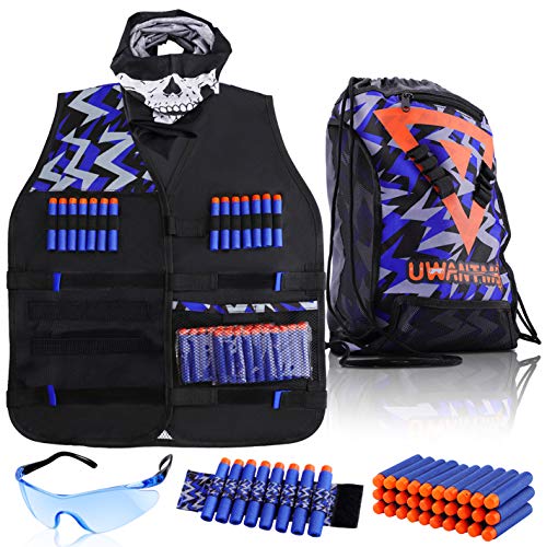 UWANTME Chaleco Táctico Niños con Paquete de Cinchas para Nerf Pistola N-Strike Elite Series Kit de Chaleco Táctico Juguete