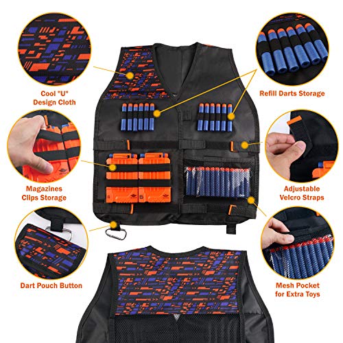 UWANTME Chaleco Táctico para Nerf Pistola N-Strike Elite Series Kit de Chaleco Táctico Juguete Ajustable para Niños