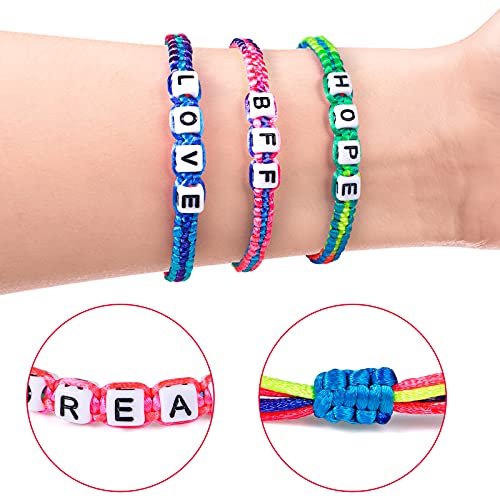 Vamei 12 Piezas Pulsera Amistad Niña Pulsera Trenzada Niño Pulsera Niña con Letras Joyería Niña Amistad Pulsera para Niña Regalo de Cumpleaños de Fiesta (Color Aleatorio)