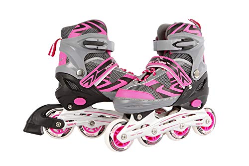 Van Manen Street Rider 720236 - Patines en línea (Tallas 39-42, Marco de Aluminio), Color Rosa y Gris