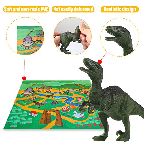 Vanplay Juego de Dinosaurios, Figura de Dinosaurio 52 Piezas Fiestas de cumpleaños Educativo Realista Juguetes Niños 3 4 5 6 7 Años