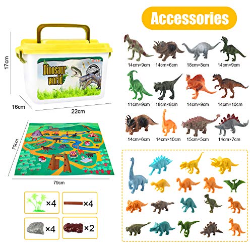 Vanplay Juego de Dinosaurios, Figura de Dinosaurio 52 Piezas Fiestas de cumpleaños Educativo Realista Juguetes Niños 3 4 5 6 7 Años