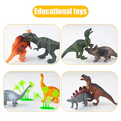 Vanplay Juego de Dinosaurios, Figura de Dinosaurio 52 Piezas Fiestas de cumpleaños Educativo Realista Juguetes Niños 3 4 5 6 7 Años