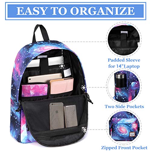 VASCHY Mochila Mujer, Mochilas Escolares Juveniles Casual Mochila para Portatil 14 Pulgadas Mochila Universidad Impermeable Mochila Instituto Mochilas Chicas Elegante Trabajo