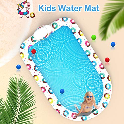 VATOS Splash Pad Tapete de Juegos de Agua Piscina Hinchable con Rociadores Piscina con Salpicaduras Tapete Acuático 65”x 43” para Niños de 3+ Años Niñas Niños Piscina de Juego de Verano en Jardín