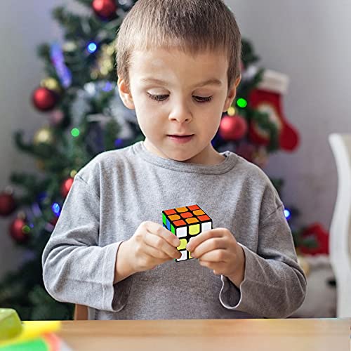 Vdealen Cube Set, 3x3x3 Cube Magic Cube Juego de Cubos de Rompecabezas Profesional, Gran Regalo para Niños, Paquete de 6 (6 Pegatinas Negras)