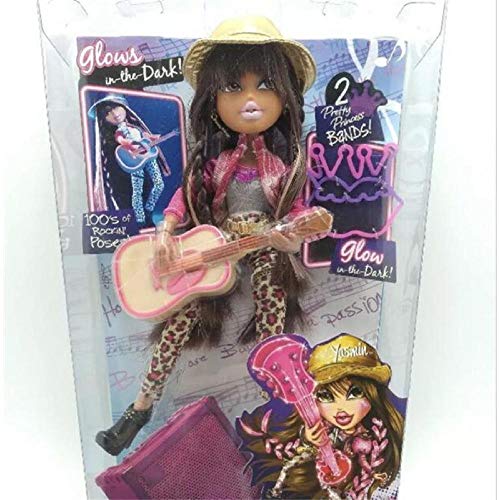 VENDISART Bratz Doll Dress Up Rock Guitar Doll Glow In The Dark niña de Pelo Largo DIY Dream Toy para niños 26cm