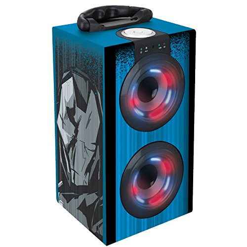 Vengadores, Marvel - Altavoz portatil, Mini Torre Sonido Luminosa, Bluetooth, Puertos USB/SD / MP3, batería Recargable (BT600AV)