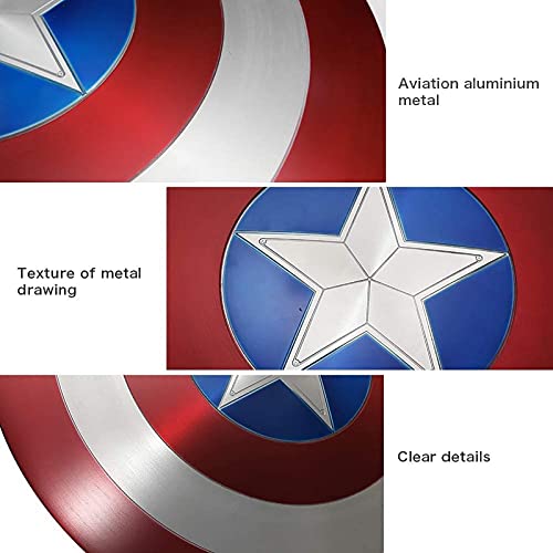 Vengadores Marvel Escudo Capitan America Adulto y NiñOs 1 à 1 Material ABS, Accesorios de Cosplay para DecoracióN de Pared de Bar, 60CM A