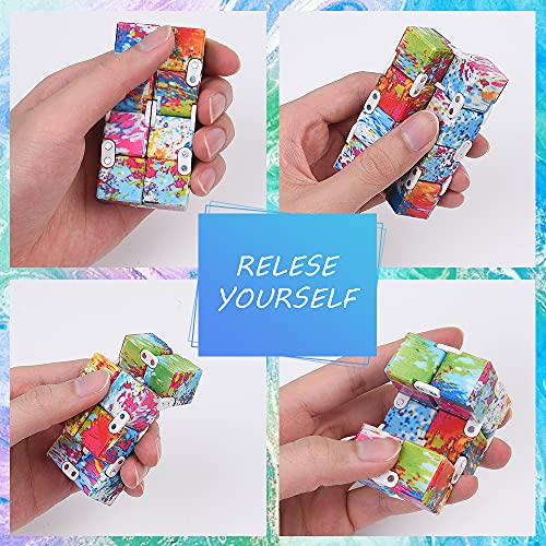 Vicloon Infinity Cube Fidget Toy, Cube Durable Exquisito, Juguete de Descompresión Educativo para Alivia el Estrés, TDAH Adicción y la Ansiedad Finger Toy para Adultos y Niños