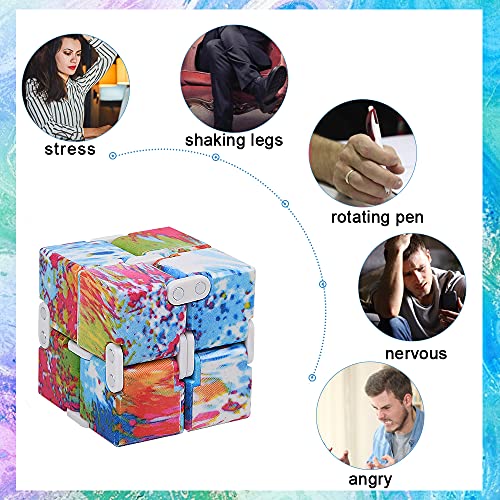 Vicloon Infinity Cube Fidget Toy, Cube Durable Exquisito, Juguete de Descompresión Educativo para Alivia el Estrés, TDAH Adicción y la Ansiedad Finger Toy para Adultos y Niños