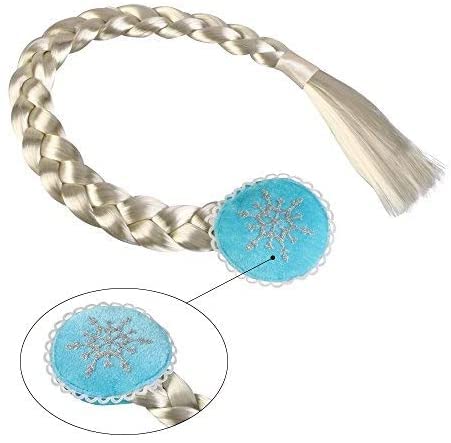 Vicloon Princesa Vestir Accesorios 5pcs Conjunto con Accesorios de Princesa del Hielo Elsa con Trenza Corona Sceptre Anillo Pendientes Guantespara niña, 2-9 años（Azul)