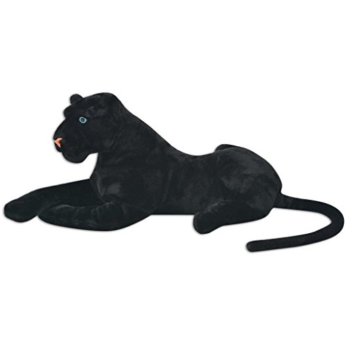 vidaXL Pantera de Peluche Gigante Negra XXL Animal de Peluche Decoración Juguete