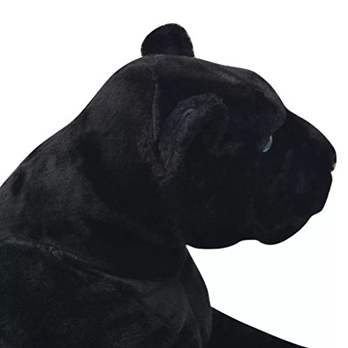 vidaXL Pantera de Peluche Gigante Negra XXL Animal de Peluche Decoración Juguete