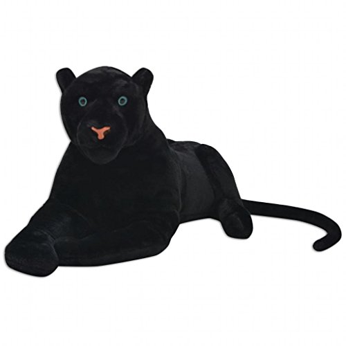 vidaXL Pantera de Peluche Gigante Negra XXL Animal de Peluche Decoración Juguete